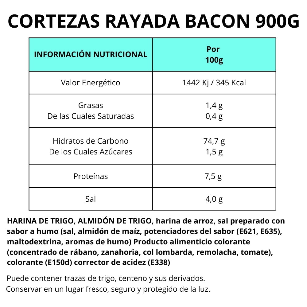 CORTEZAS RAYADAS DE BACON 100G